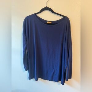 Women’s Navy Blue Piko Long-Sleeve